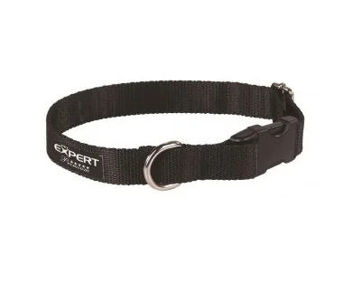 Zgarda pentru caini Pet Expert, marime M, 2.5 x 35 - 50 cm, negru