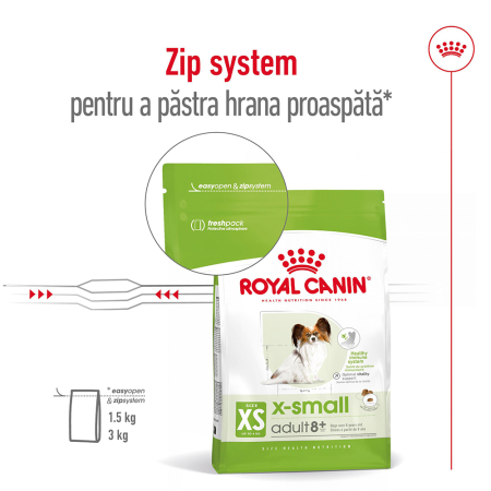 Royal Canin X-Small Adult, hrana uscata caini, 8 ani+, 1.5kg [9]