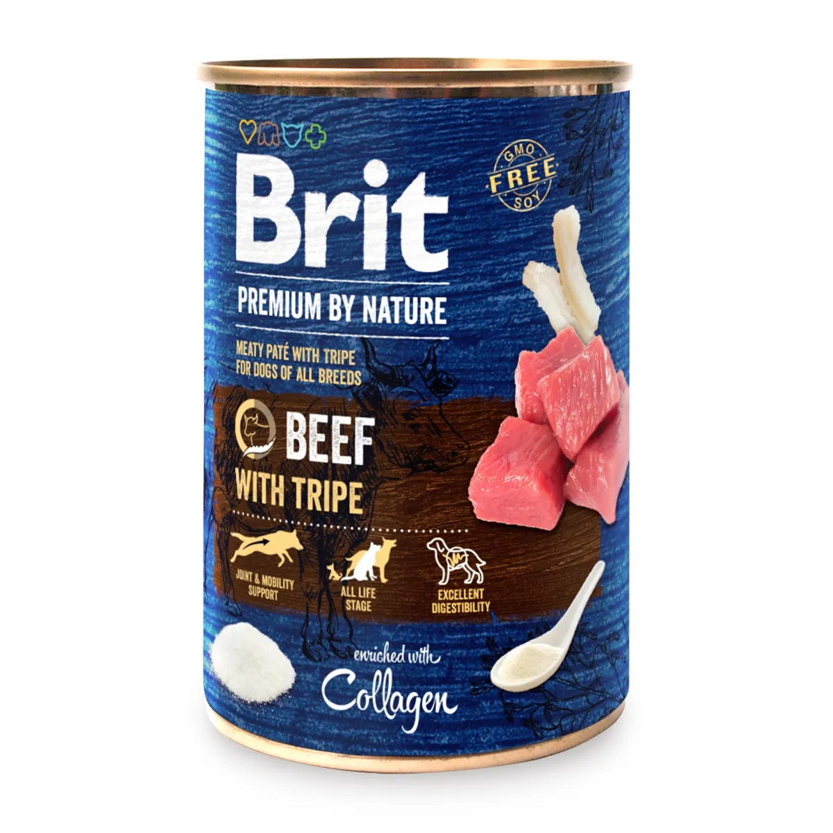 Câini - Hrana umeda pentru caini Brit Premium By Nature, Vita si burta, (pate), 6 x 800g