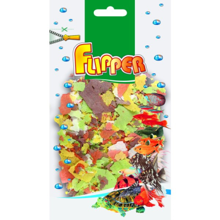 Pești, Broaște țestoase - Hrana pentru pesti si broaste testoase Tatrapet Flipper, fulgi, 15g