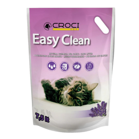 Nisip & silicat - Asternut igienic pentru pisici Croci Easy Clean, Silicat, Lavanda, 7.5L