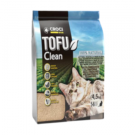 Nisip & silicat - Asternut igienic pentru pisici Croci Tofu Clean, Vegetal, 4.5kg, 10L
