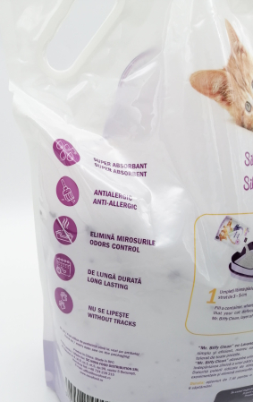 Asternut igienic pentru pisici Mr. Biffy, Silicat, Lavanda, 15L [2]