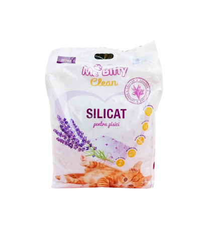 Nisip & silicat - Asternut igienic pentru pisici Mr. Biffy, Silicat, Lavanda, 15L