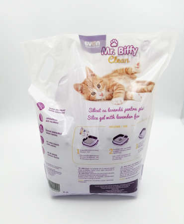 Asternut igienic pentru pisici Mr. Biffy, Silicat, Lavanda, 15L [1]