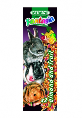 Rozătoare - Baton cu migdale si fructe pentru rozatoare Tatrapet Fantasia, 2 bucati