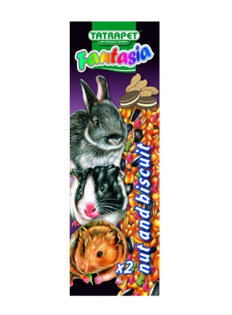 Hrană - Batoane cu nuci si biscuiti pentru rozatoare Tatrapet Fantasia, 2 bucati