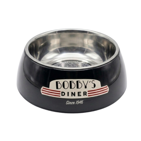 Castroane - Castron pentru caini Bobby Diner, Negru, 450 ml, Melamina