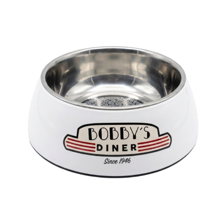 Castroane - Castron pentru caini Bobby Diner, Alb, 940 ml, Melamina
