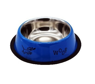 Castroane - Castron pentru caini Tatrapet Woof, Otel inoxidabil, 220 ml, 11 cm, Albastru