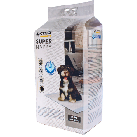 Petpad-uri - Covorase absorbante pentru caini Croci Super Nappy, 60 x 90 cm, 50 bucati