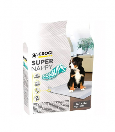 Petpad-uri - Covorase absorbante pentru caini, Croci, Super Nappy, antialunecare, 57 x 84 cm, 10 bucati