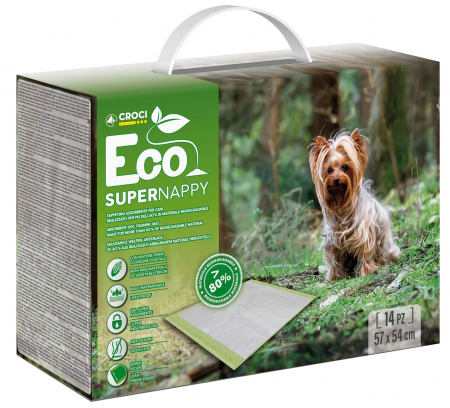 Petpad-uri - Covorase absorbante pentru caini Croci Super Nappy Eco, 57 x 54 cm, 14 bucati