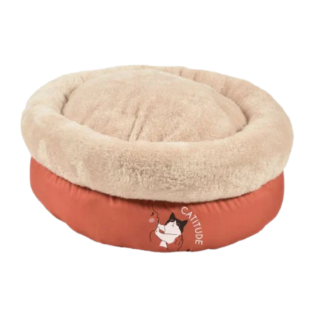 Pisici - Culcus rotund pentru pisici Croci Party, Orange, 45 x 20 cm