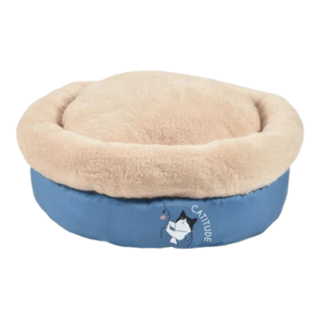 Culcușuri - Culcus rotund pentru pisici Croci Party, Albastru, 45 x 20 cm