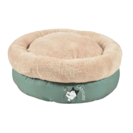 Culcușuri - Culcus rotund pentru pisici Croci Party, Verde, 45 x 20 cm
