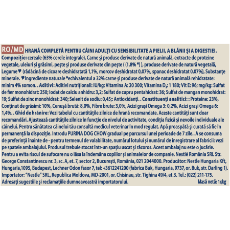 Hrana uscata pentru caini Purina Dog Chow Sensitive, Adult, Somon, 14kg [3]