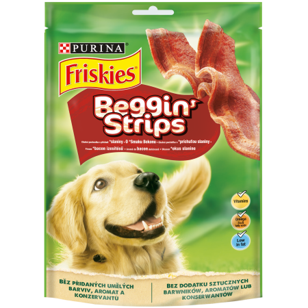 Câini - Recompense pentru caini Friskies Beggin' Strips, Vita, 120g