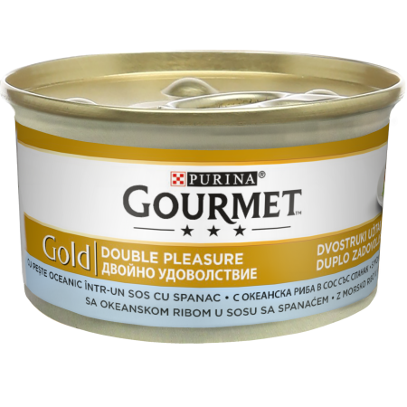 Hrană umedă - Hrana umeda pentru pisici Purina Gourmet Gold Double Pleasure, Peste oceanic si spanac in sos, 24 x 85g