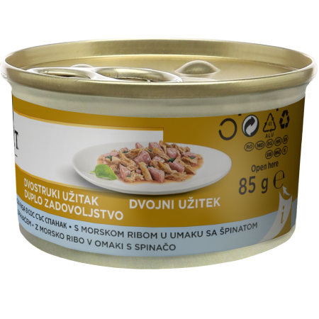 Hrana umeda pentru pisici Purina Gourmet Gold Double Pleasure, Peste oceanic si spanac in sos, 12 x 85g [1]
