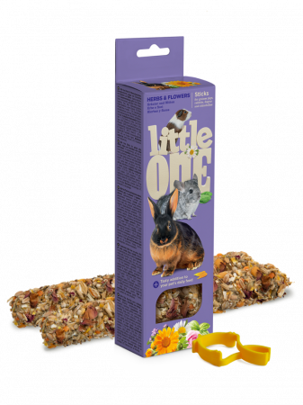 Rozătoare - Gustare cu ierburi si flori  pentru cobai, iepuri, degus si chinchilla, Little One, 2 x 55g