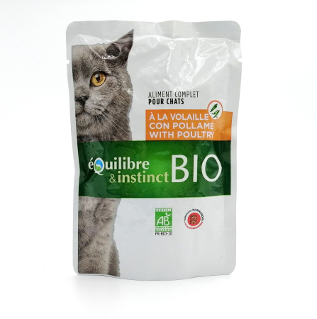 Pisici - Hrana umeda pentru pisici Equilibre & Instinct, Bio, Pui si legume, 100g