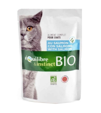 Pisici - Hrana umeda pentru pisici Equilibre & Instinct, Bio, Somon si legume, 100g