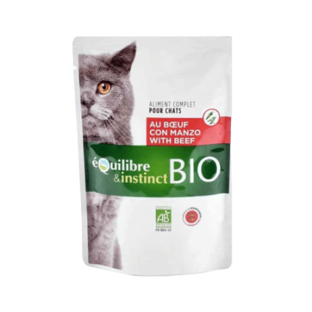 Pisici - Hrana umeda pentru pisici Equilibre & Instinct, Bio, Vita si legume, 100g