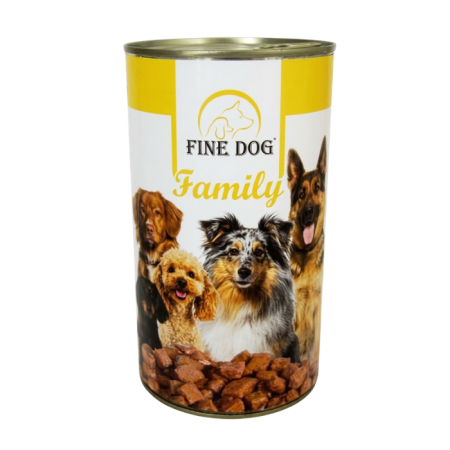 Hrană umedă - Hrana umeda pentru caini Fine Dog Family, cu Pasare, 1240g