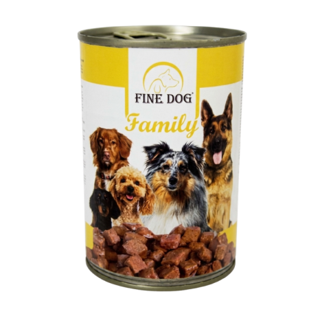 Hrană umedă - Hrana umeda pentru caini Fine Dog Family, cu Pasare, 415g