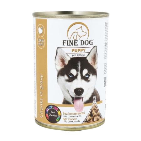 Hrană umedă - Hrana umeda pentru caini Fine Dog Family, cu Curcan, Junior, 415g