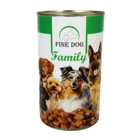 Hrană umedă - Hrana umeda pentru caini Fine Dog Family, cu Vanat, 1240g