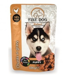 Câini - Hrana umeda pentru caini Fine Dog Junior, Pui in sos, 100g