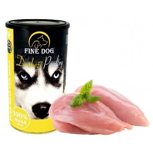 Hrană umedă - Hrana umeda pentru caini Fine Dog, Pasare, 100% carne, 1200g