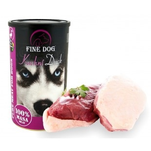 Hrană umedă - Hrana umeda pentru caini Fine Dog, Rata, 100% carne, 1200g