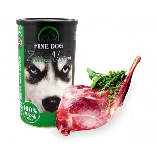 Câini - Hrana umeda pentru caini Fine Dog, Vanat, 100% carne, 1200g