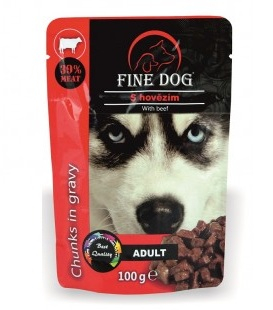 Hrană umedă - Hrana umeda pentru caini Fine Dog, Vita in sos, 100g