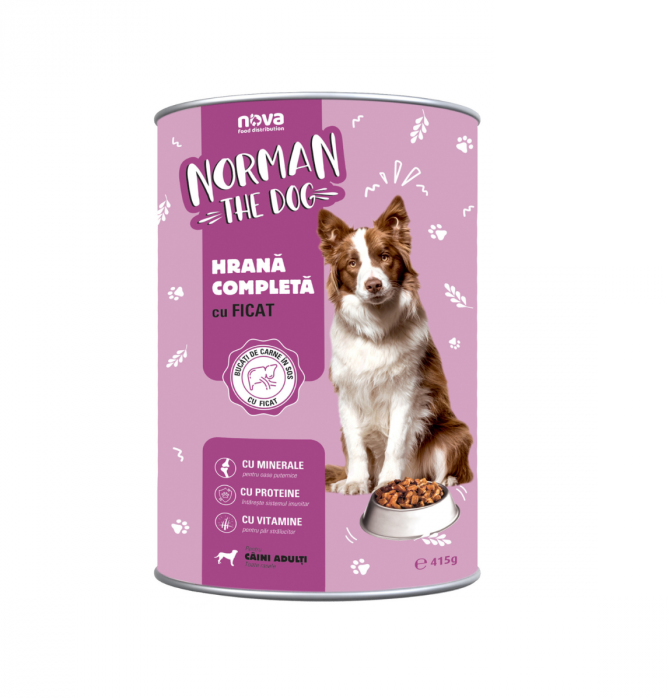 Hrană umedă - Hrana umeda pentru caini Norman, Ficat, 24 x 415g