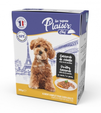 Hrană umedă - Hrana umeda pentru caini Plaisir Chef, File cu pasare, orez si morcovi, 12 x 380g