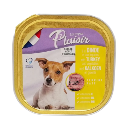 Câini - Hrana umeda pentru caini Plaisir, Curcan, 300g