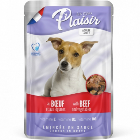 Câini - Hrana umeda pentru caini Plaisir, Vita, 100g