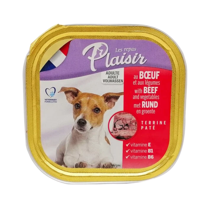 Câini - Hrana umeda pentru caini Plaisir, Vita, 300g