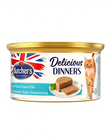 Hrană umedă - Hrana umeda pentru pisici Butcher's Delicious Dinner, Ton 85g