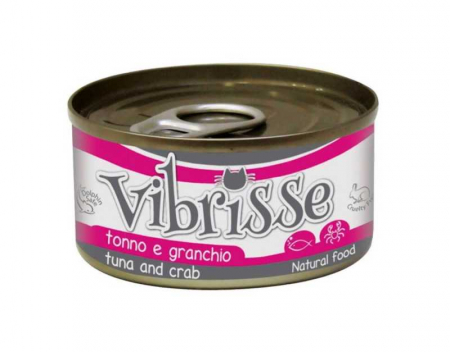 Hrană umedă - Hrana umeda pentru pisici Croci Vibrisse Natural, Ton si crab, 6x70g