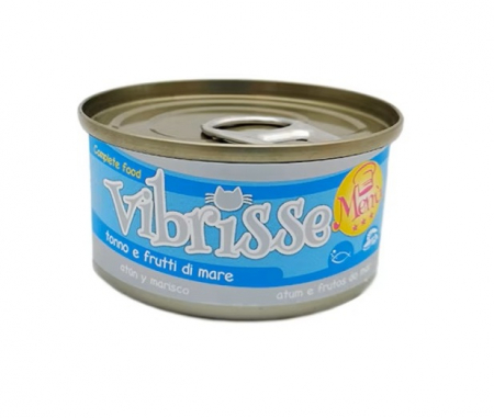 Pisici - Hrana umeda pentru pisici Croci Vibrisse Natural, Ton si fructe de mare, 70g