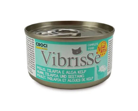 Hrana umeda pentru pisici Croci Vibrisse, Pui, peste Tilapia si alge Kelp, 70g [0]