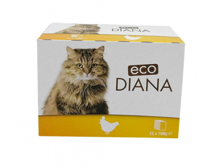 Hrană umedă - Hrana umeda pentru pisici Eco Diana, Pui, 12 x 100g