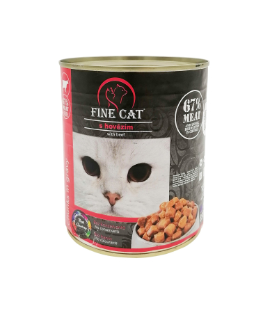 Hrana umeda pentru pisici, Fine Cat, cu vita, 830 g [0]