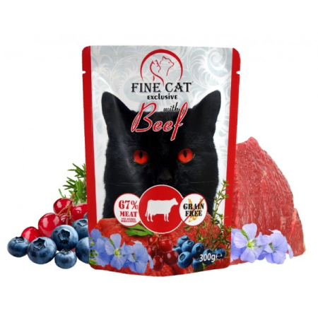 Hrană umedă - Hrana umeda pentru pisici Fine Cat, Vita, 300g