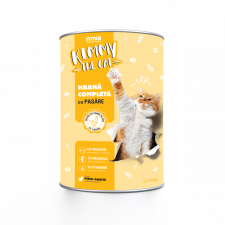 Hrană umedă - Hrana umeda pentru pisici Kimmy, pasare, 415g